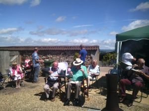 Gerald Adams 86th birthday with John Crowley (80 enjoying their BBQ at Handover)